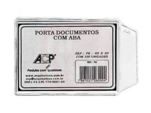Porta Documentos Com Aba 65x90mm